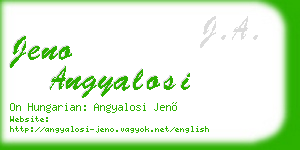 jeno angyalosi business card